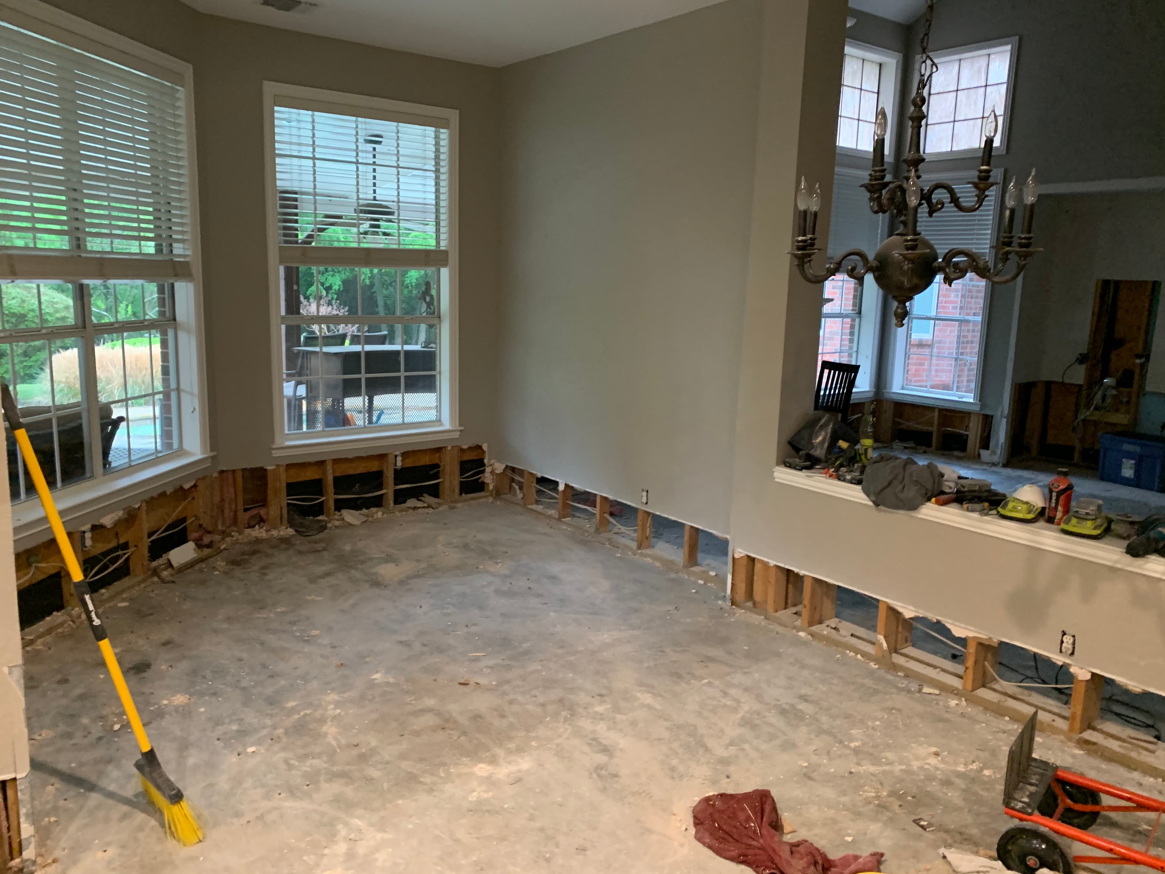 Water damage from pipe burst, 2020